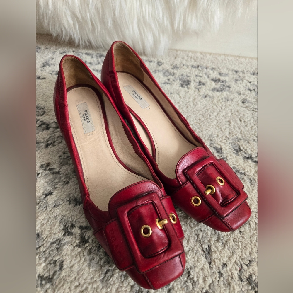 Prada Women's Red Leather Shoes